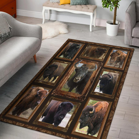 Bison Buffaloes Native American Area Rug - Powwow Store