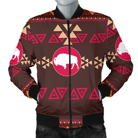 Brown Bison Native American Bomber Jacket - Powwow Store