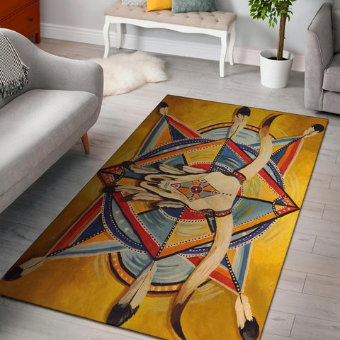 Bison Yellow Native American Pride Area Rug - Powwow Store