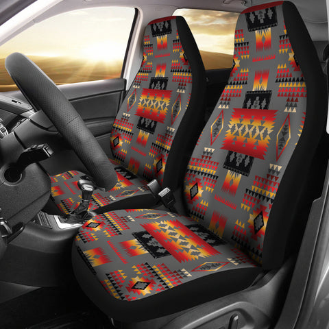 Powwow Store gb nat00046 11 gray tribe pattern native american car seat covers