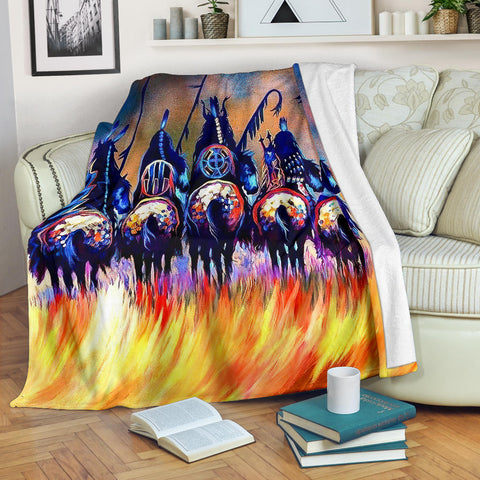 5 Warriors Native American Blanket GB-NAT00013-BLAN01 - Powwow Store