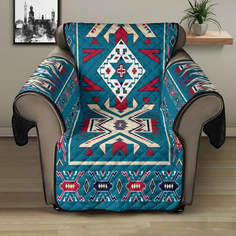 Blue Pink Native Design Native American 28 Chair Sofa Protector - Powwow Store