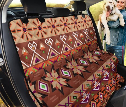 Powwow StorePSC0015 Pattern Native Brown Pet Seat Cover