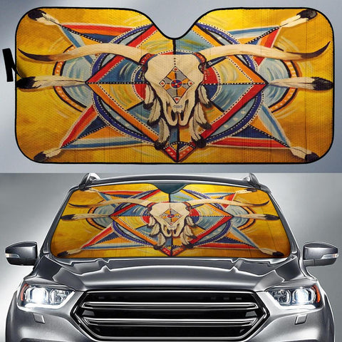 Bison Yellow Native American Auto Sun Shades - ProudThunderbird
