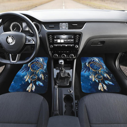 Blue Dreamcatcher Native American Front Car Mats (Set Of 2) - ProudThunderbird