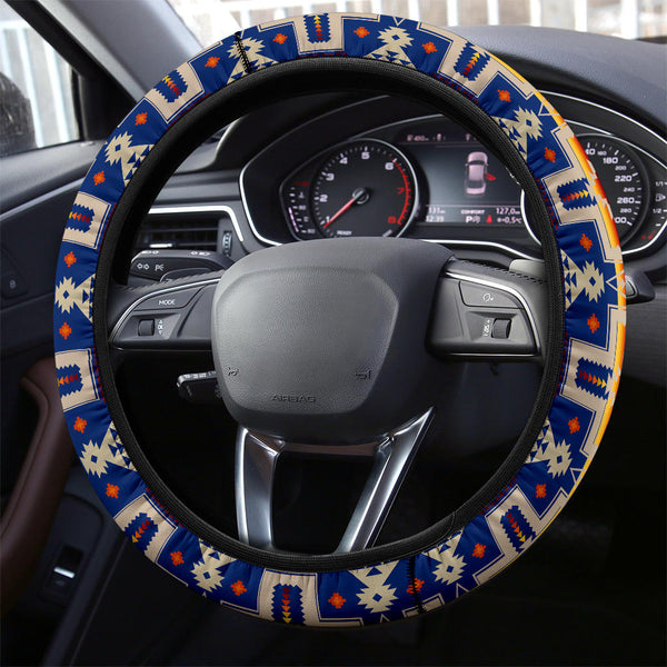 GBNAT0006204 Navy Tribe Design Steering Wheel Cover Powwow Store