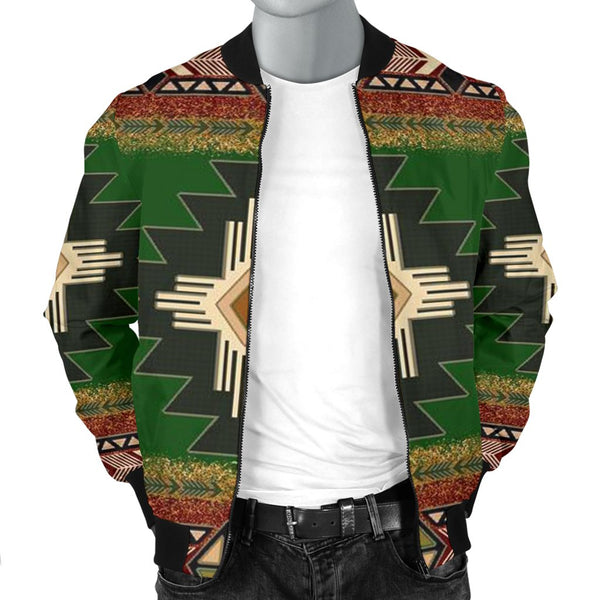 Floral Tribe Pattern Bomber Jacket with Sustainable Design