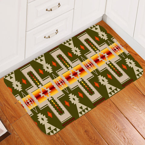 Powwow Store nat00062 12 dark green tribe design native american doormat