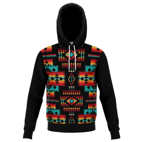 Black Native Tribes Pattern Native American All Over  Hoodie - Powwow Store
