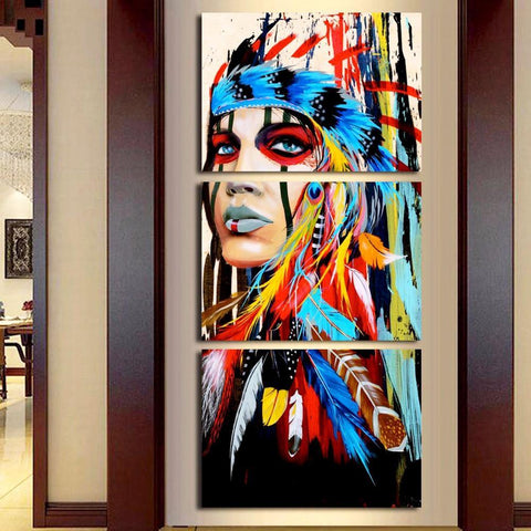 3 Pieces Native American Girl Feathered - ProudThunderbird