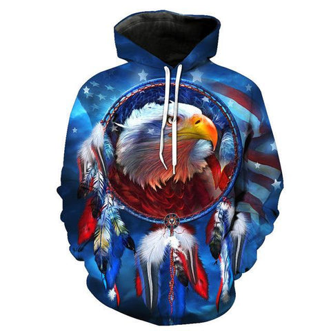 Native American DreamCatcher Eagle Print 3D Hoodies - Powwow Store