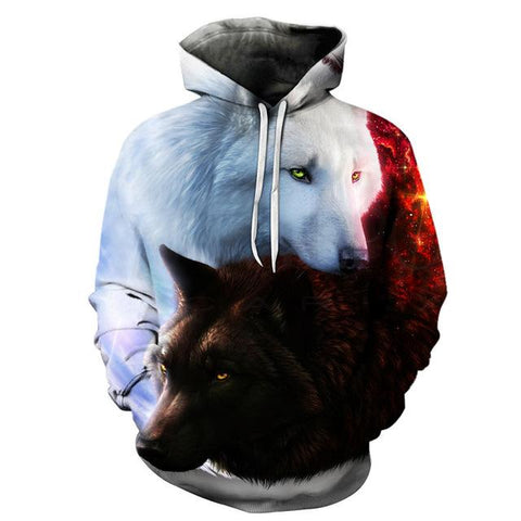 Wolf Hot And Cold 3D Native American Hoodies - Powwow Store
