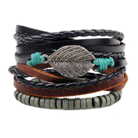 Vintage Beads Leather Bracelet - Native American Jewelry - Powwow Store