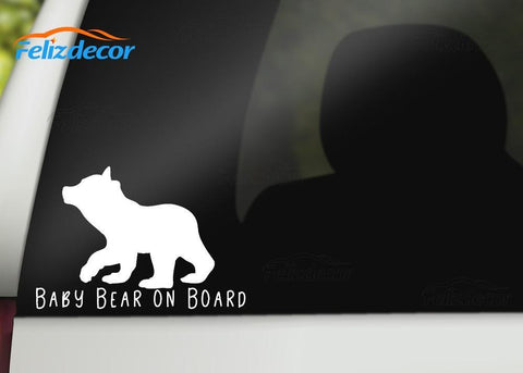 Baby Bear On Board Vinyl Car Sticker - ProudThunderbird