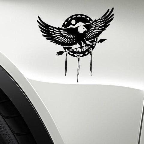 Native American Indian Eagle Vinyl Decal Arrow Crest Decor Car Sticker - Powwow Store