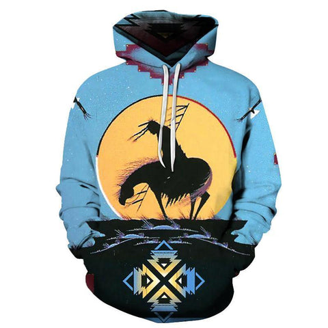 Trail Of Tear Native American Design 3D Blue Pullover Hoodie - Powwow Store