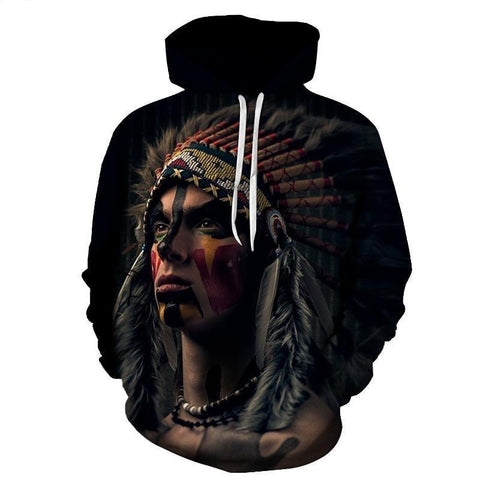 Native American Man 3D Hoodies no link - Powwow Store