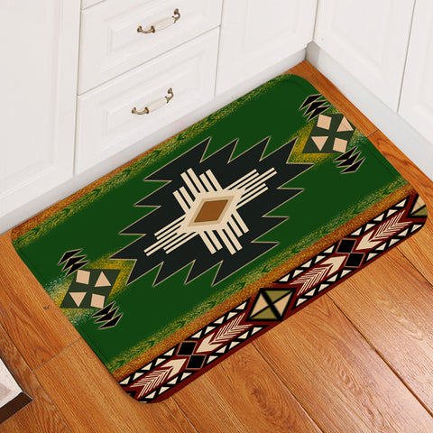 Powwow Store southwest green symbol native american door mat