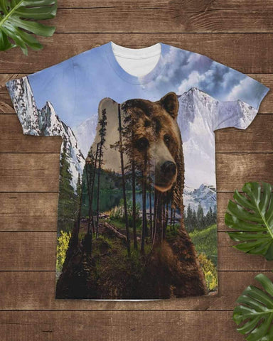 Native American Bear Forest All-over T-Shirt - Powwow Store