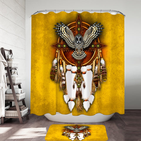 Golden Owl Dreamcatcher Shower Curtain - Powwow Store