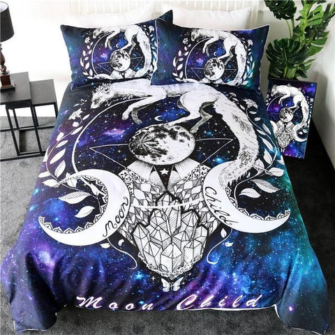 Moon Child Fox Native American Bedding Set no link - Powwow Store
