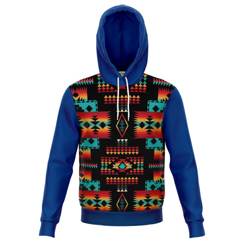 Blue Native Tribes Pattern Native American All Over  Hoodie - Powwow Store