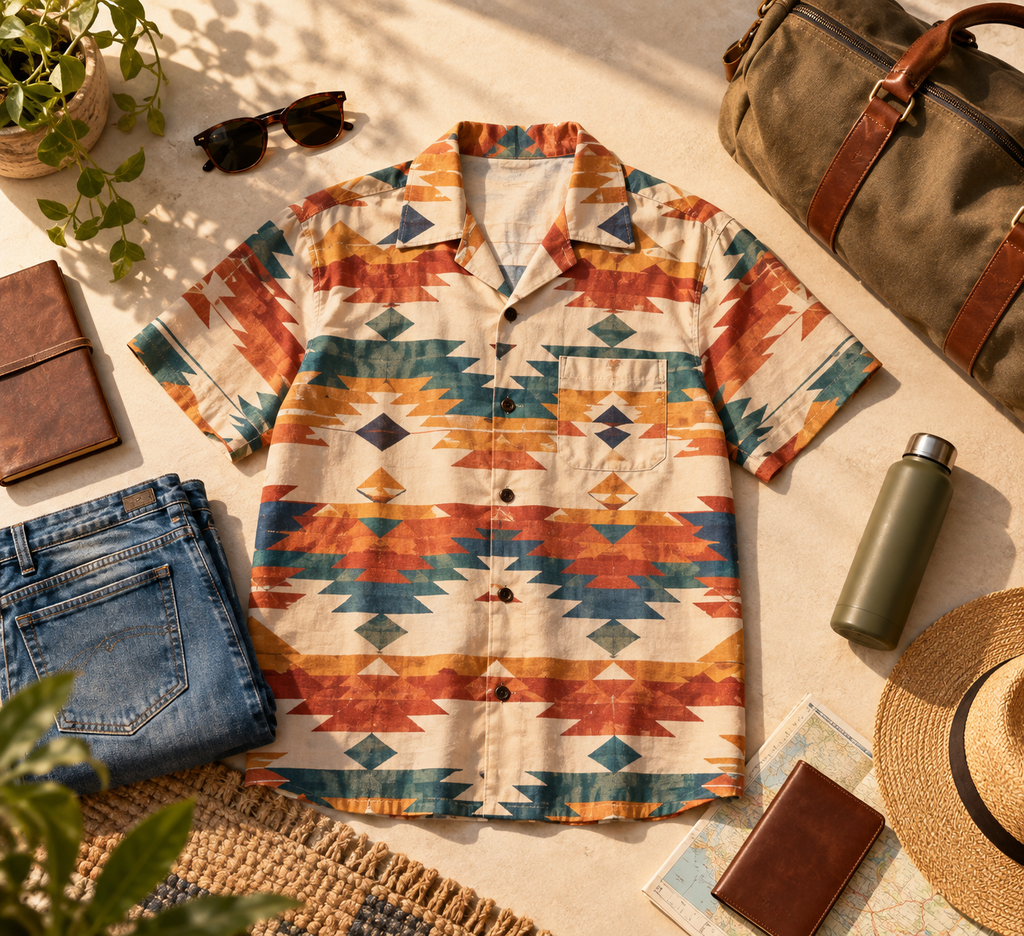 Native American-Inspired Hawaiian Shirts for Warm Fall Getaways