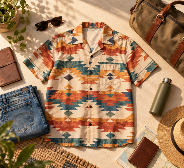 Native American-Inspired Hawaiian Shirts for Warm Fall Getaways