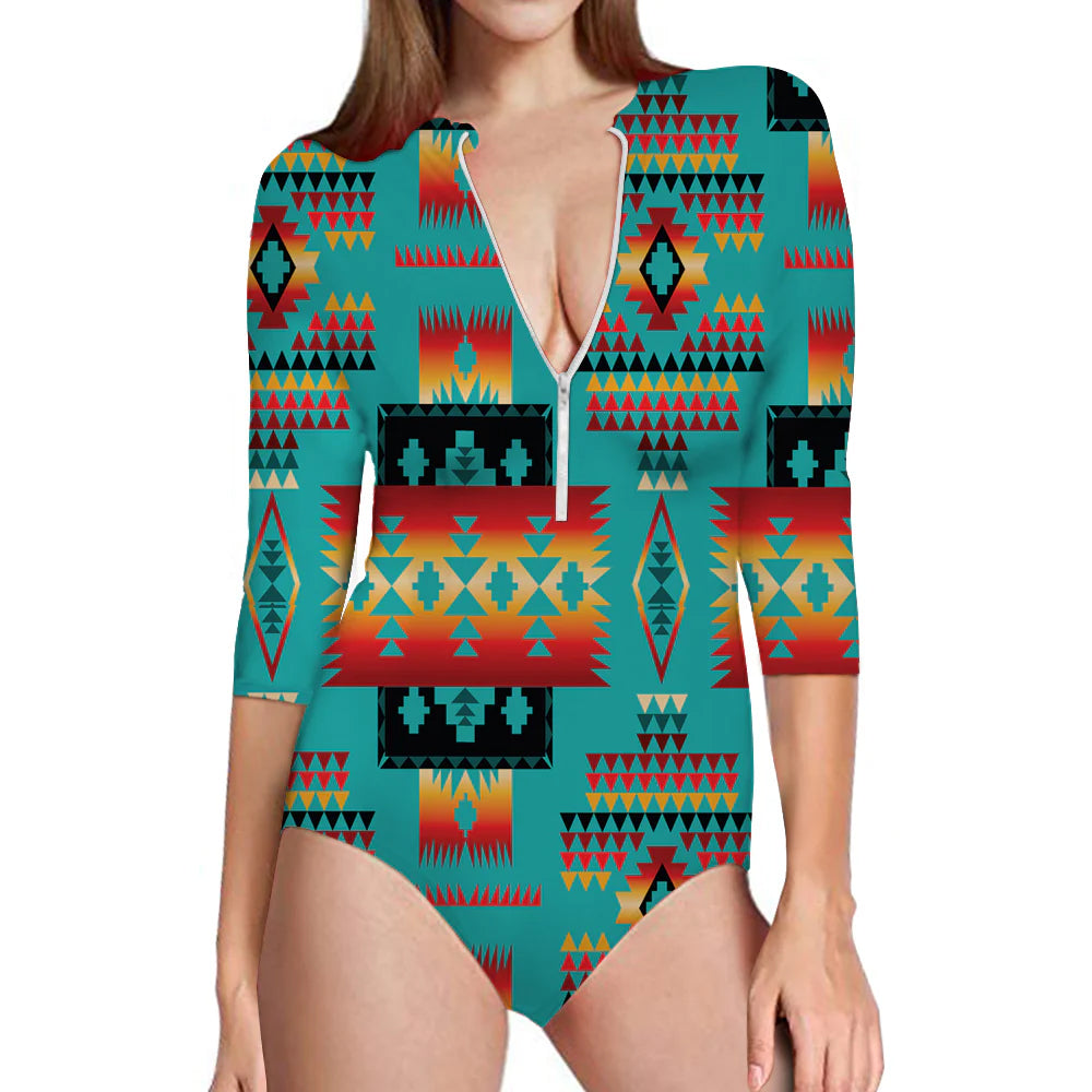 The Cultural and Fashionable Appeal of the Native American Women's Long Sleeve One Piece Swimsuit