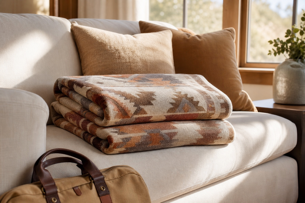 Native American-Inspired Blankets for Living Room, Travel, and Gifts