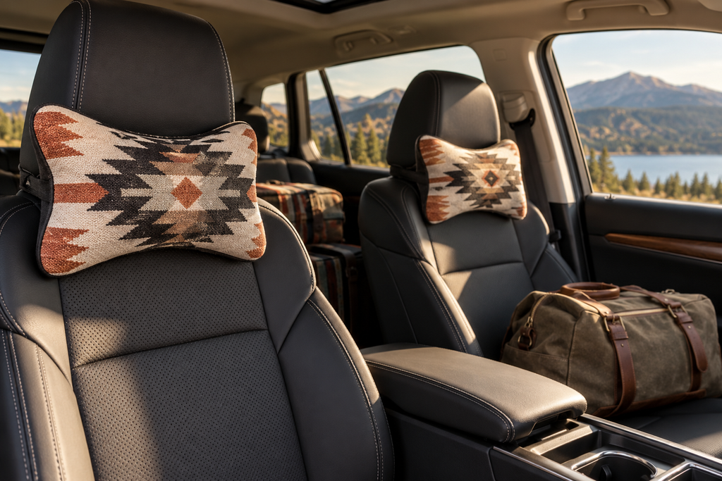 Native American-Inspired Car Neck Pillows for Holiday Road Trips