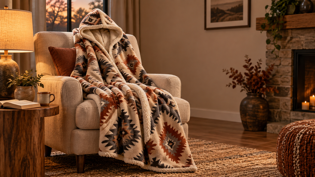 Native American-Inspired Hooded Blankets for Cool Fall Nights