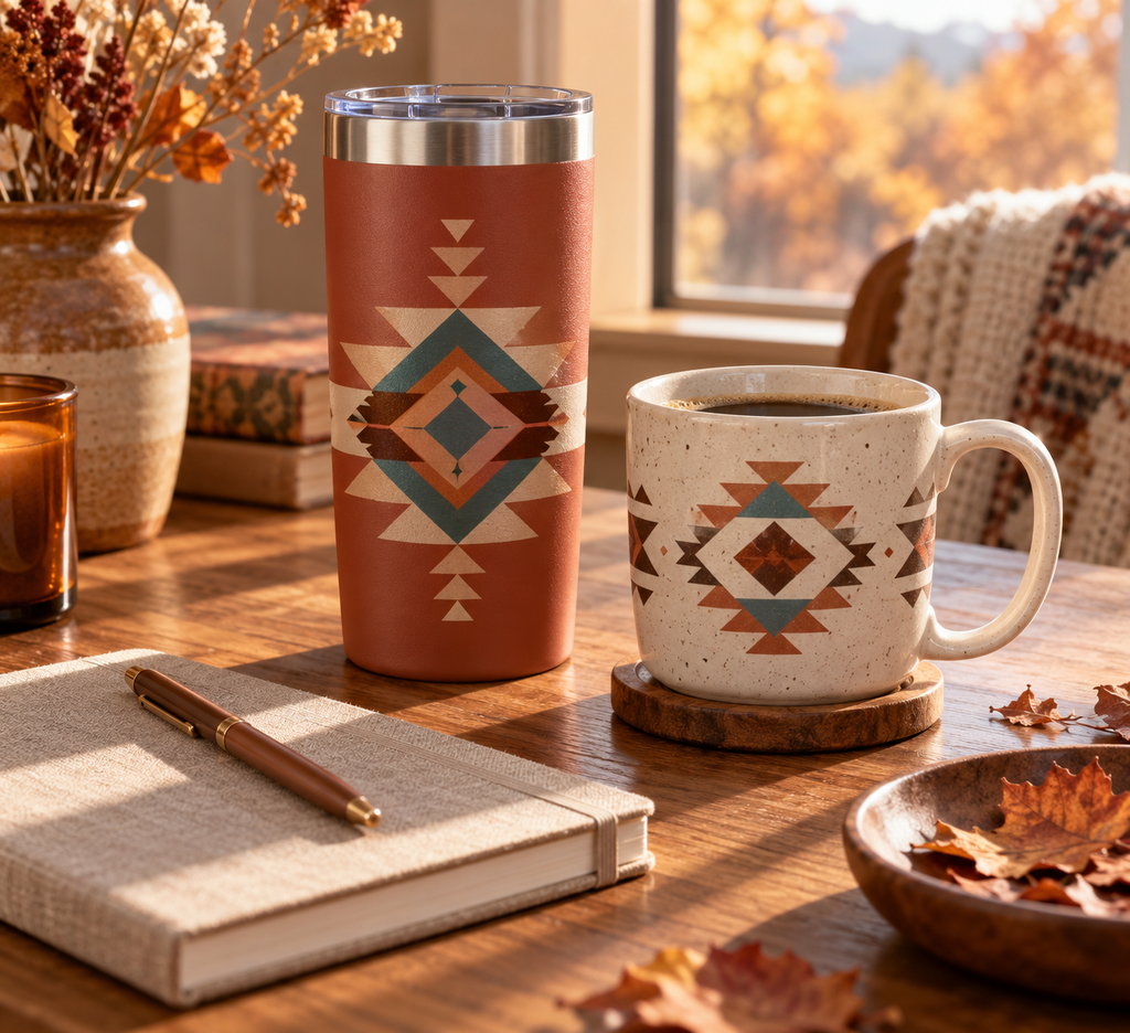 Native American-Inspired Tumblers and Mugs for Everyday Fall Gifts