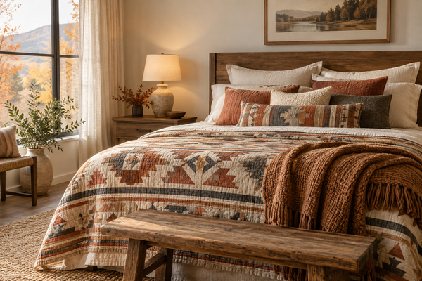 Native American-Inspired Bedding Sets for a Calm Fall Bedroom