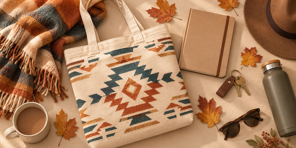 Native American-Inspired Canvas Bags for Fall Errands