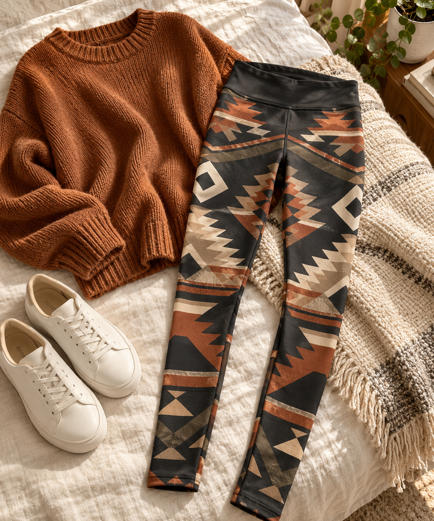 Native American-Inspired Leggings for Early Fall Outfits