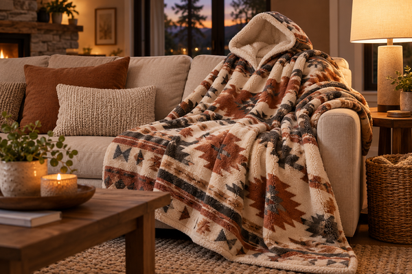Native American-Inspired Hooded Blankets for Cozy Evenings