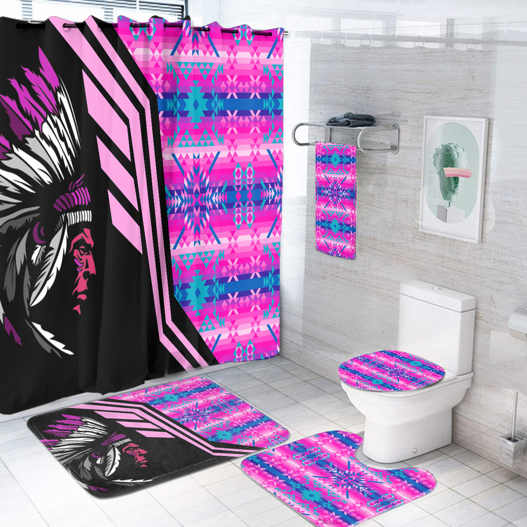 Powwow StoreBS000130 Pattern Native American Bathroom Set