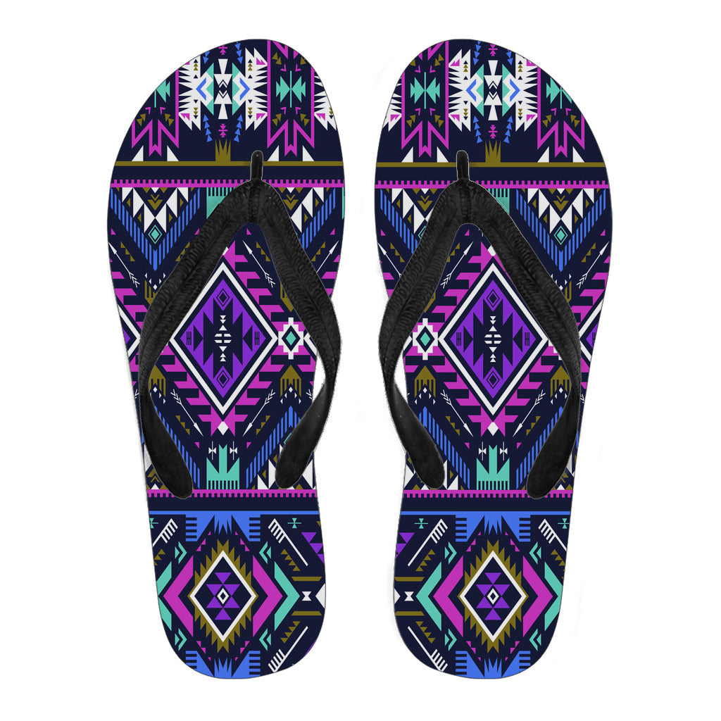 Powwow StoreGBNAT00380 Purple Tribe Pattern Flip Flops