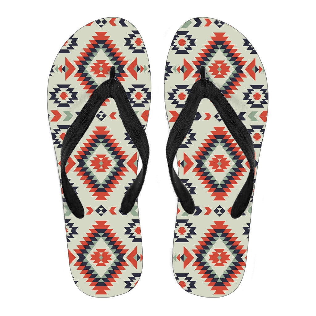 Powwow StoreGBNAT00389 Pink Geometric Pattern Flip Flops