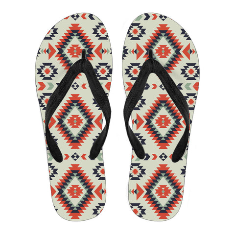 Powwow StoreGBNAT00389 Pink Geometric Pattern Flip Flops