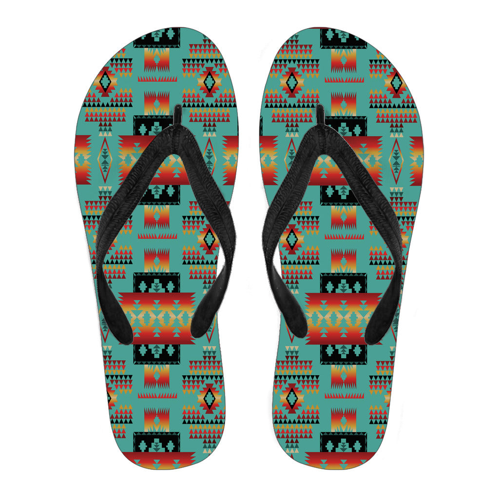 Powwow StoreGBNAT0004601 Blue Native Tribes Pattern   Flip Flops