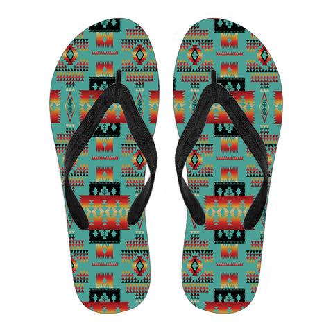 Powwow StoreGBNAT0004601 Blue Native Tribes Pattern   Flip Flops