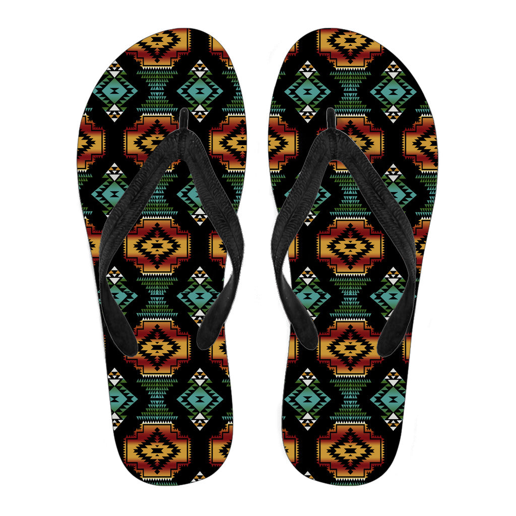 Powwow StoreGBNAT00321 Native American Patterns Flip Flops