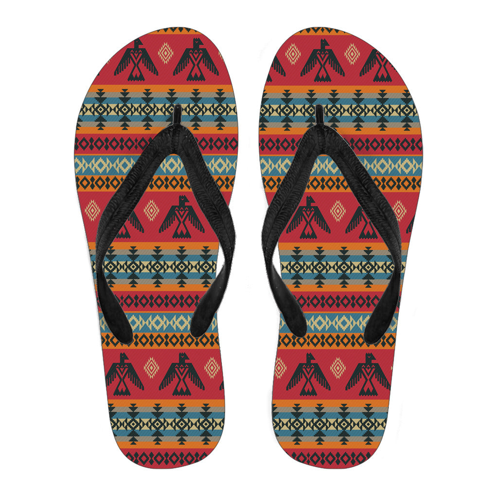 Powwow StoreGBNAT00029  Red Thunderbird Native American  Flip Flops