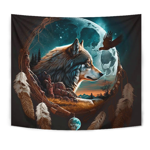 TPT00010 The Wolf  Native American Tapestry