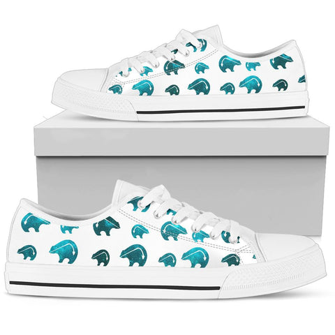 LTS0002-01 Bear Symbol Native American Low Top Canvas Shoe