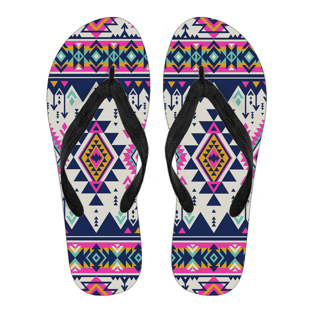 Powwow StoreGBNAT00316 Pink Pattern Native American  Flip Flops