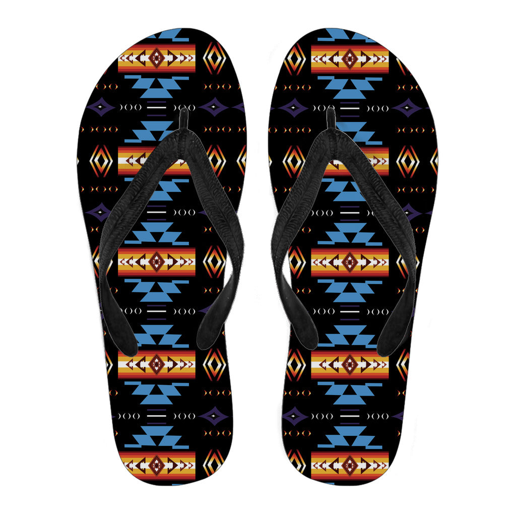 Powwow StoreGBNAT00363 Blue Pattern Flip Flops