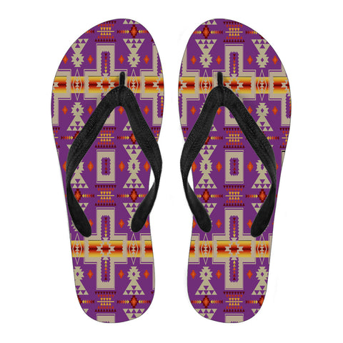 Powwow StoreGBNAT0006207 Light Purple Pattern Flip Flops